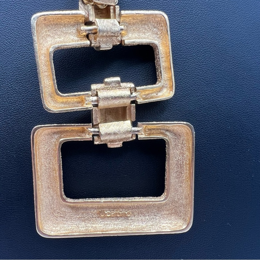 Midcentury Modern Vintage Caroline Rectangles Gold Tone Necklace - Picture 4 of 8